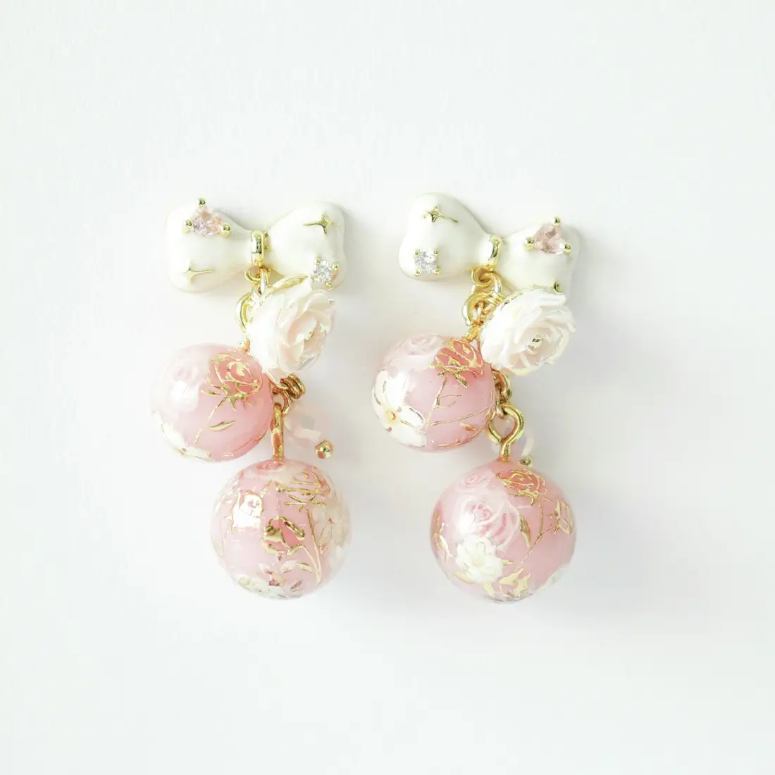 ต่างหูกุหลาบ Pinkpearl Rose ต่างหู MIMEAR