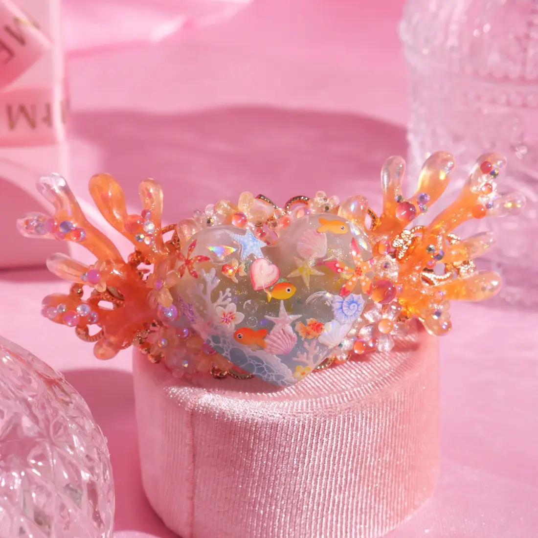 กิ๊บหัวใจ Marine Coral กิ๊บติดผม MIMEAR