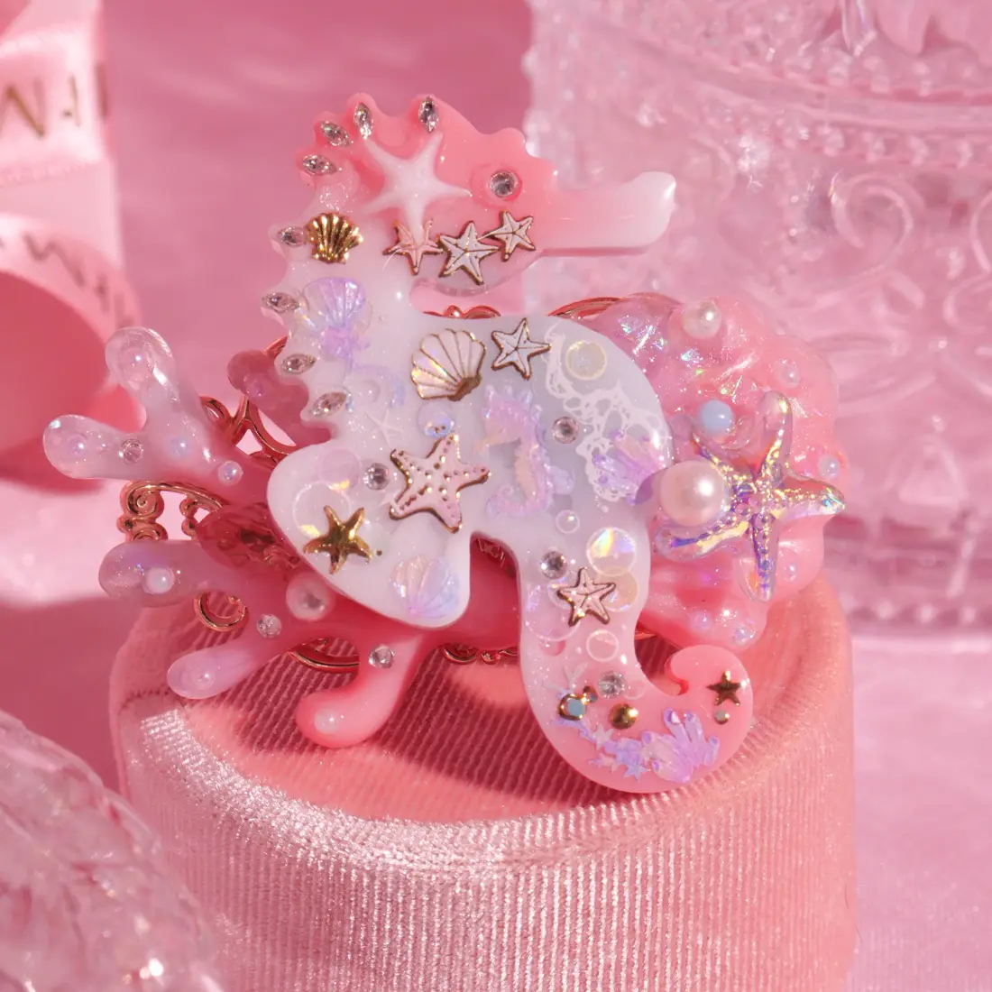 กิ๊บปะการัง Kawaii Seahorse กิ๊บติดผม MIMEAR