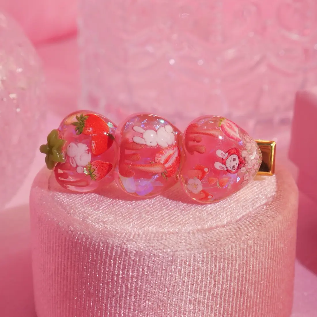 กิ๊บหัวใจเรียง Strawberry Icepop กิ๊บติดผม MIMEAR