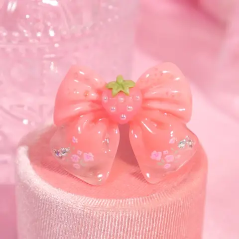 กิ๊บโบว์ Strawberry Bunny Ribbon