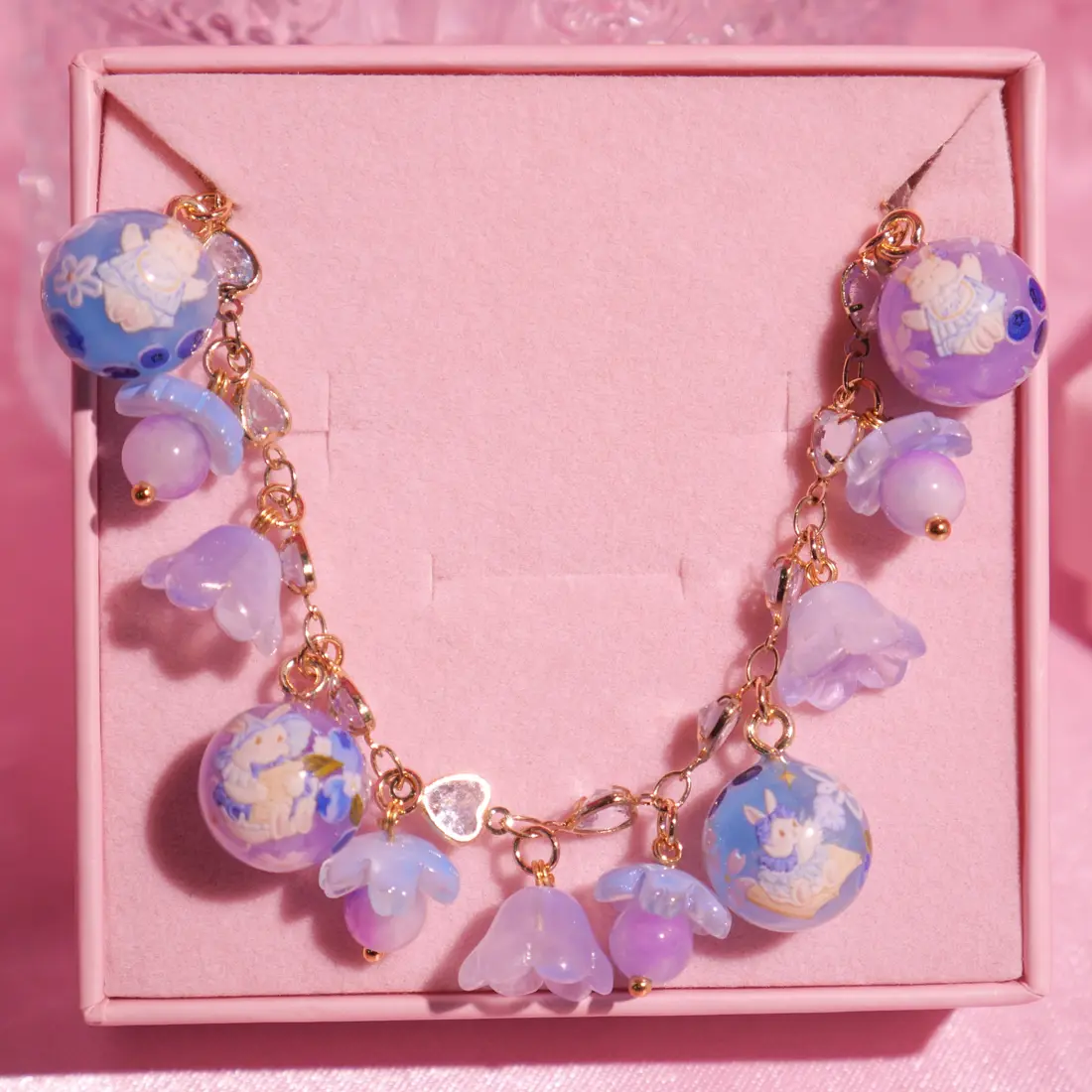ข้อมือจี้กลมเล็ก Blueberry Bunny Corset สร้อยข้อมือ MIMEAR
