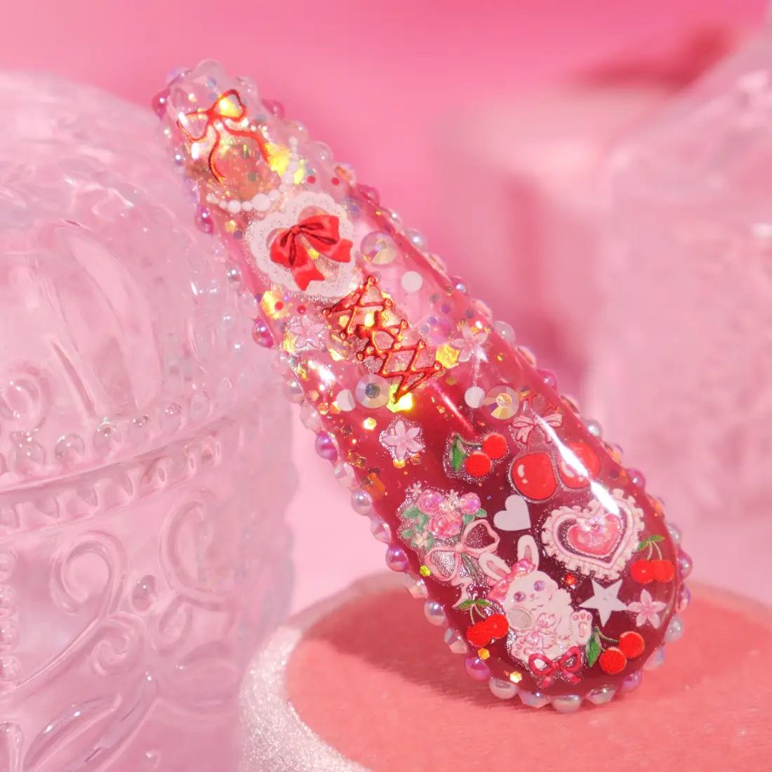 กิ๊บยาว Cherry Bunny Lace กิ๊บติดผม MIMEAR