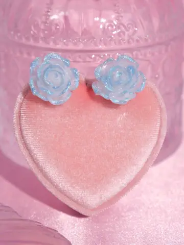 ต่างหูดอกไม้ Princess Blue
