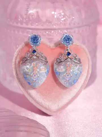 ต่างหูหัวใจ Princess Blue