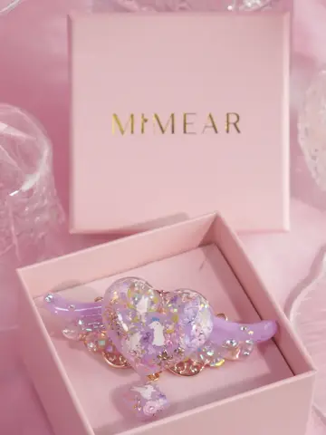 กิ๊บปีกหัวใจ Square Violet