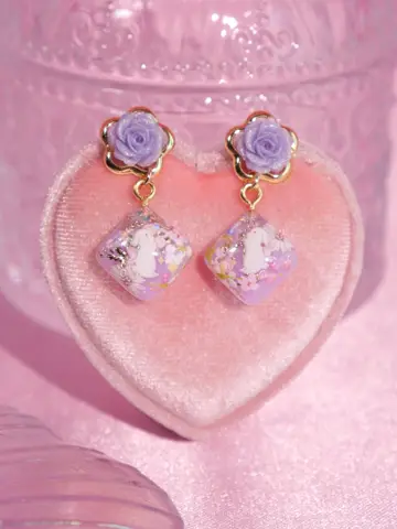 ต่างหู Square Violet