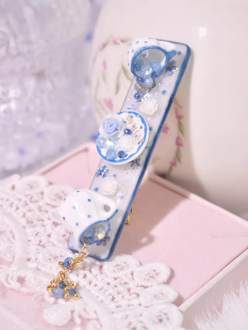 กิ๊บกาน้ำชาเรียง Polkadot Tea Cup กิ๊บติดผม MIMEAR