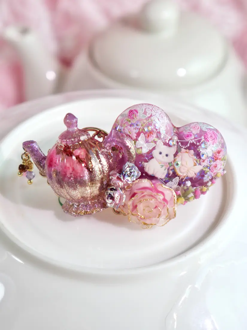 กิ๊บกาชา Meow Floral Teapot กิ๊บติดผม MIMEAR