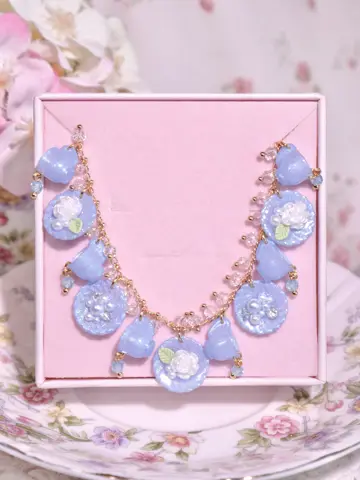ข้อมือถ้วยจานฟ้า Fleur Glassy Pour