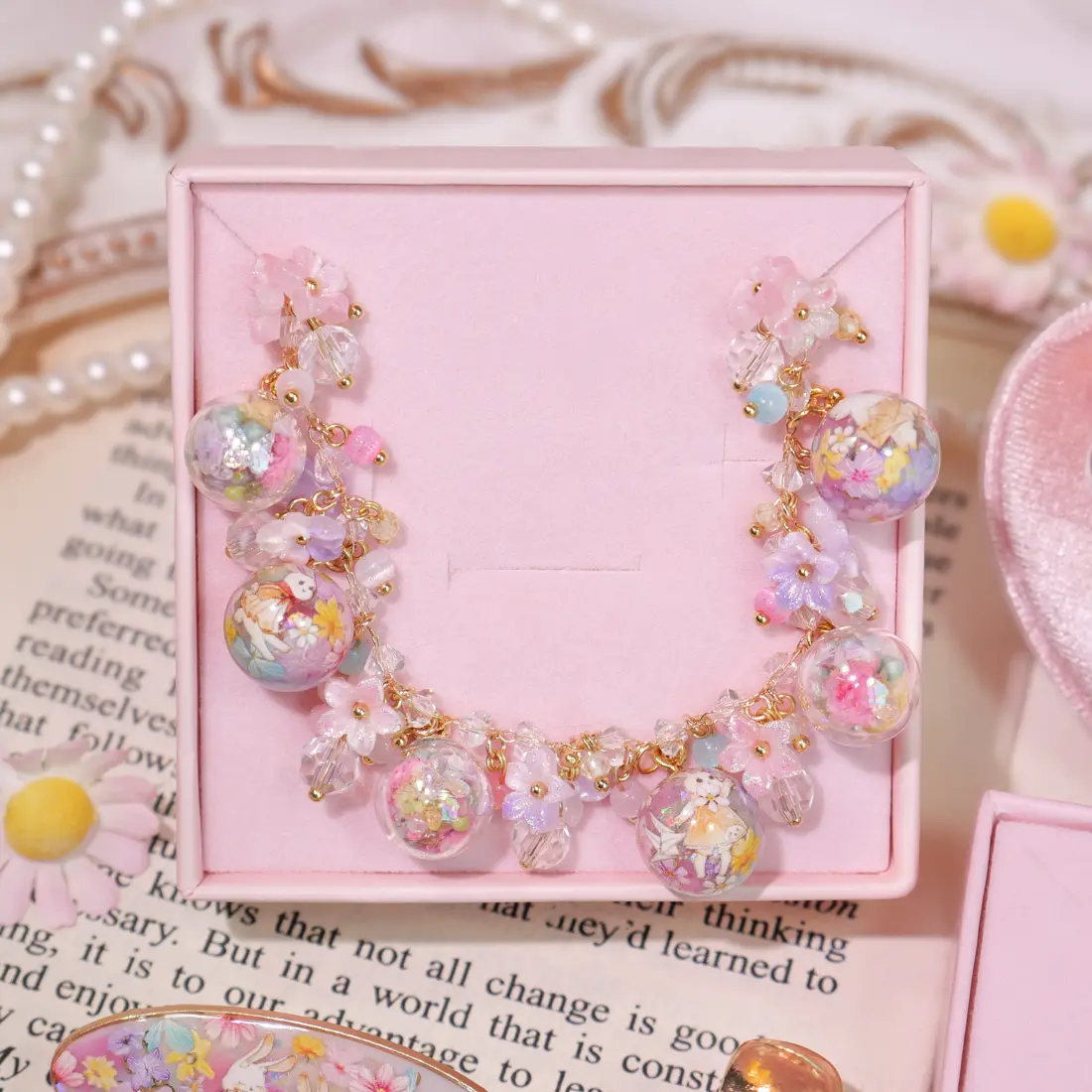 ข้อมือ Blooming Globe ทรงกลมโหลดอกไม้ สร้อยข้อมือ MIMEAR