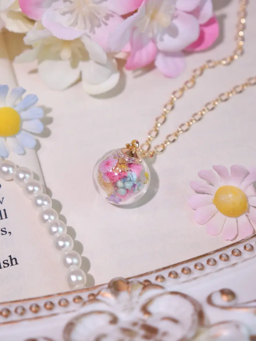 สร้อยคอ Blooming Globe โหลแก้วดอกไม้ สร้อยคอ MIMEAR