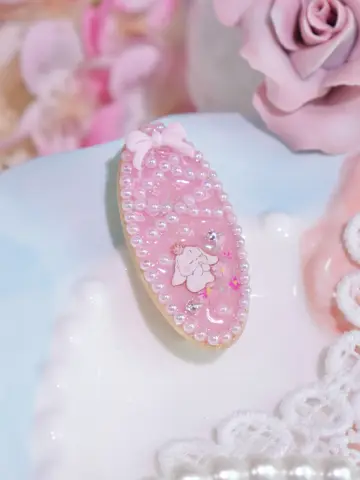กิ๊บ Tea Bloom Wine Blush วงรีเล็กกระต่าย