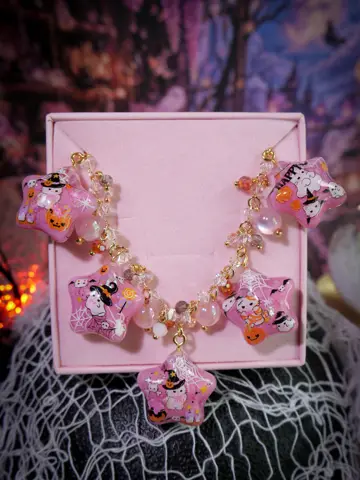 ข้อมือดาวชมพู Halloween แมวแคสเปอร์
