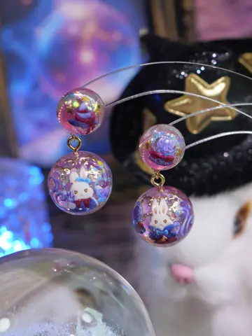 ต่างหู Tarot Globe ลูกแก้วพยากรณ์กลมกระต่าย