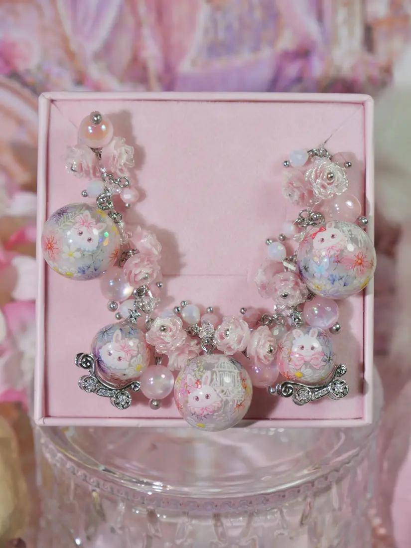 ข้อมือ Ivory Carriage รถม้าฟักทองขาวชมพู สร้อยข้อมือ MIMEAR