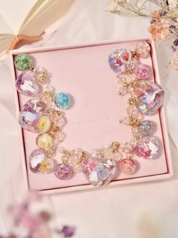 ข้อมือหัวใจผลิบาน My Heart Blooms โทนชมพูหวาน