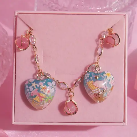 ข้อมือโลมามุกชมพู Pink Pearl & Dolphin
