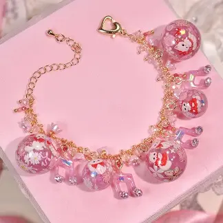 ข้อมือแมว Melody ชมพู สร้อยข้อมือ MIMEAR