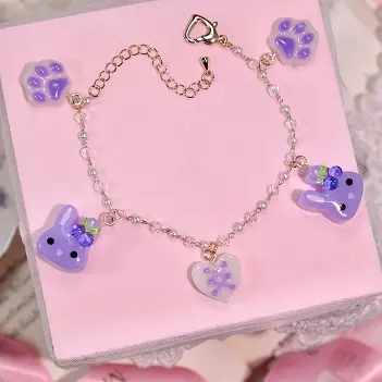 ข้อมือสกุชชี่กระต่ายม่วง สร้อยข้อมือ MIMEAR
