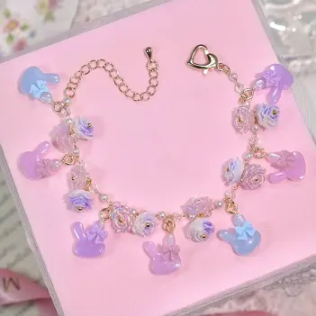 ข้อมือกระต่ายหลากสีพาสเทล สร้อยข้อมือ MIMEAR