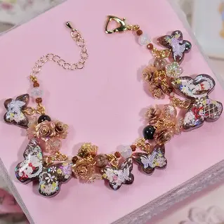 ข้อมือผีเสื้อน้ำตาลวินเทจ สร้อยข้อมือ MIMEAR