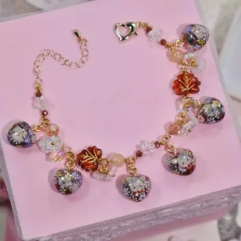 ข้อมือหัวใจปุกปุยกระต่ายน้ำตาล สร้อยข้อมือ MIMEAR