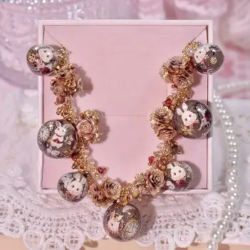 ข้อมือกลมกระต่ายน้ำตาลทอง สร้อยข้อมือ MIMEAR