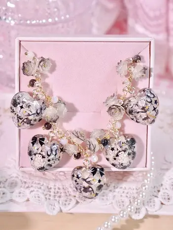 ข้อมือใจกระต่ายกุหลาบเทาดำ สร้อยข้อมือ MIMEAR